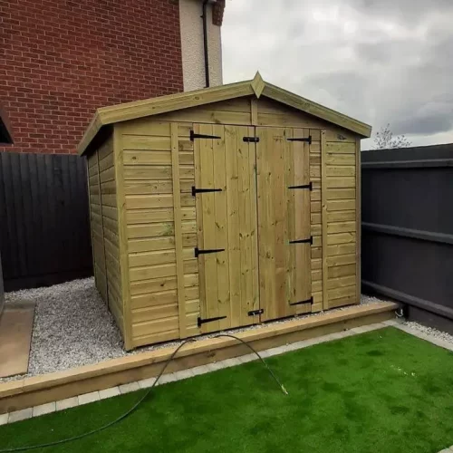 8x8ft apex shed double door
