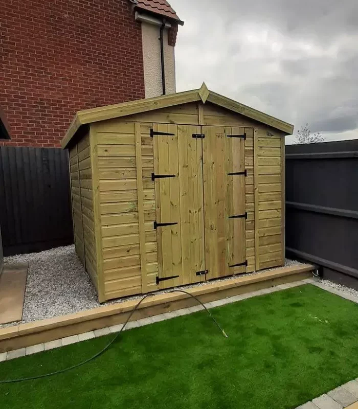 8x8ft apex shed double door